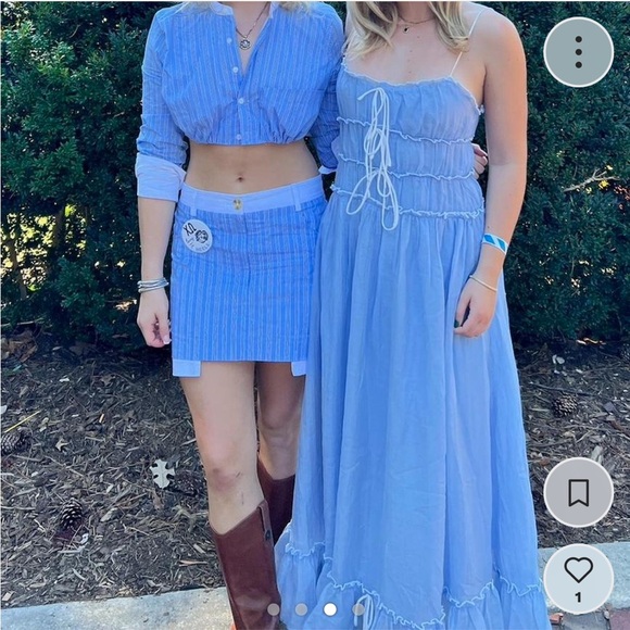 Hello Molly Season Beam Maxi Dress Blue - Picture 3 of 4